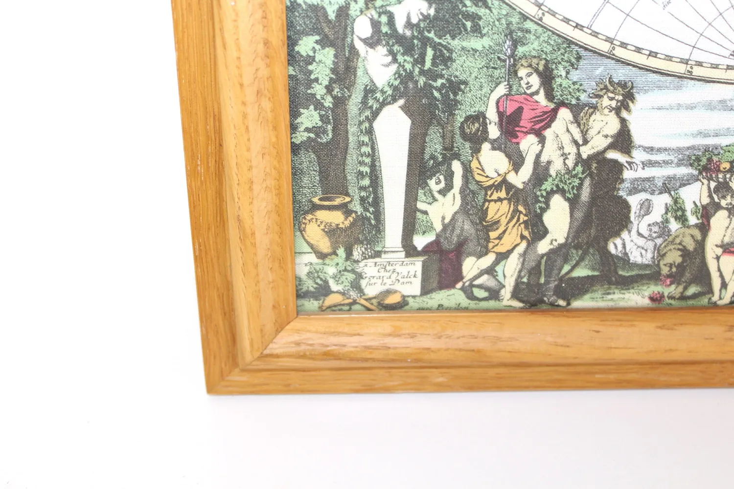 Mon Ami(e) Vintage Weltkugel Druck im Rahmen Leinwand