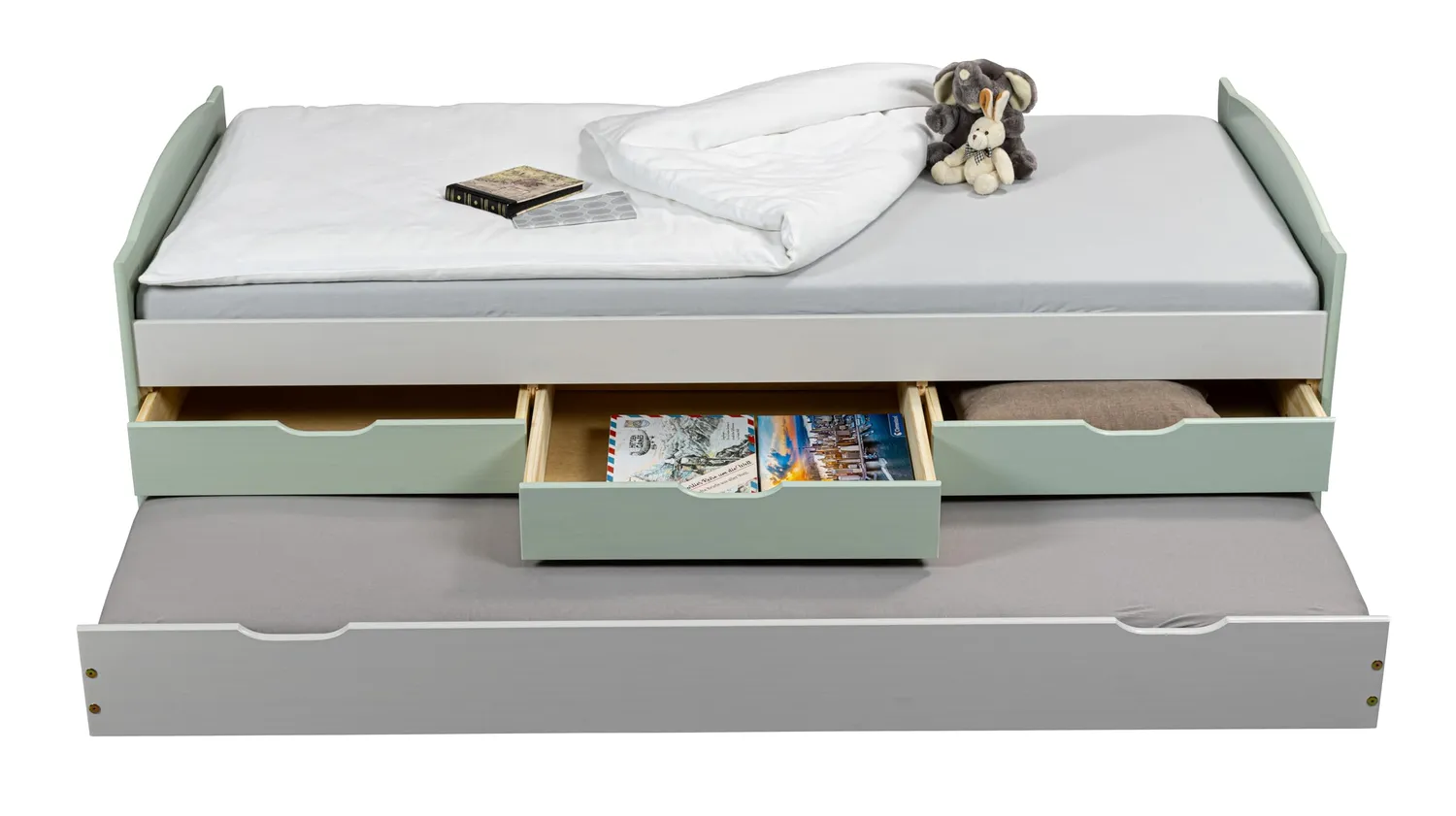 Inter Link Prati Funktionsbett 90x200 hellgrau Kiefer