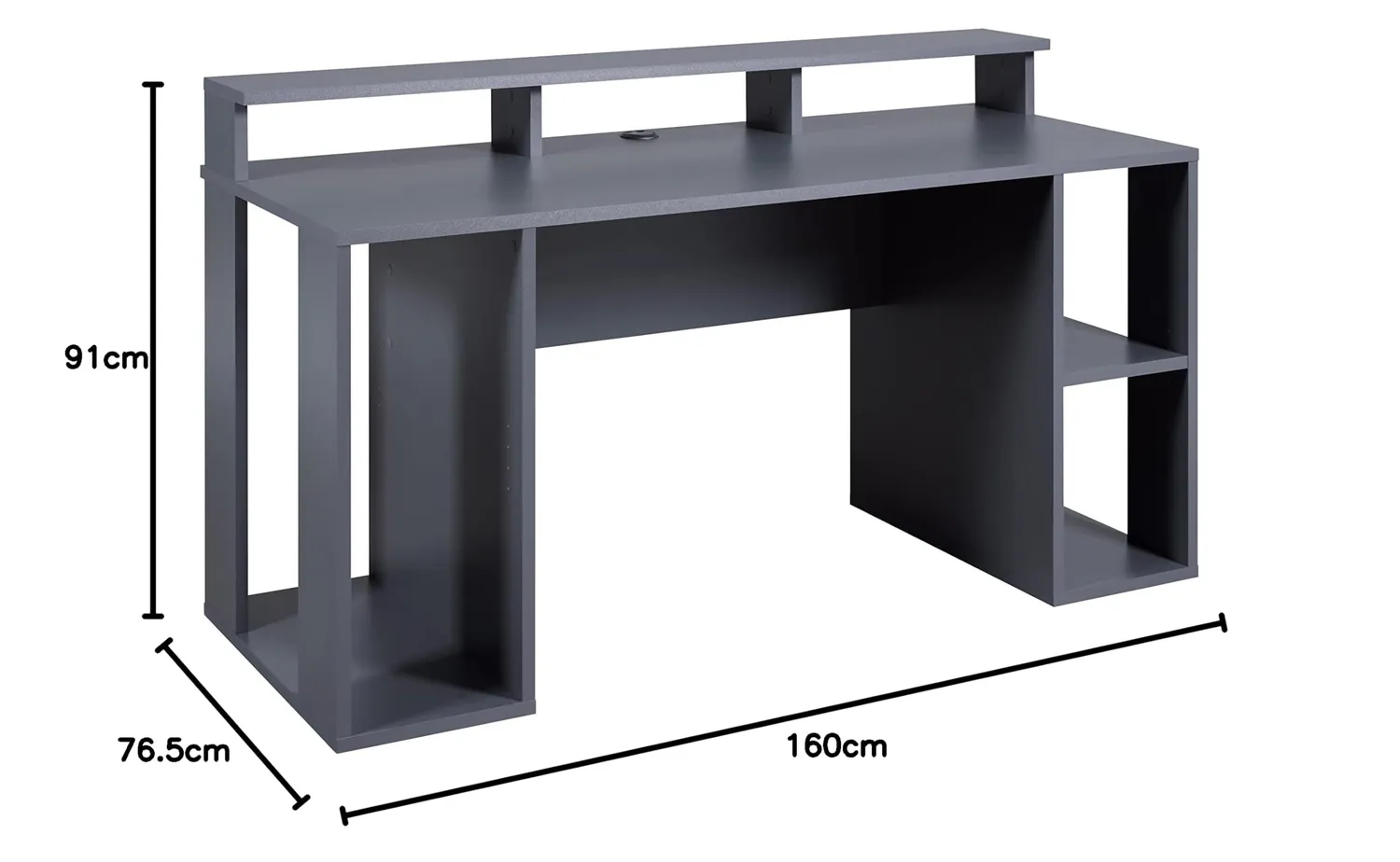 Inter Link Match Point Gaming-Schreibtisch Anthrazit 160 cm