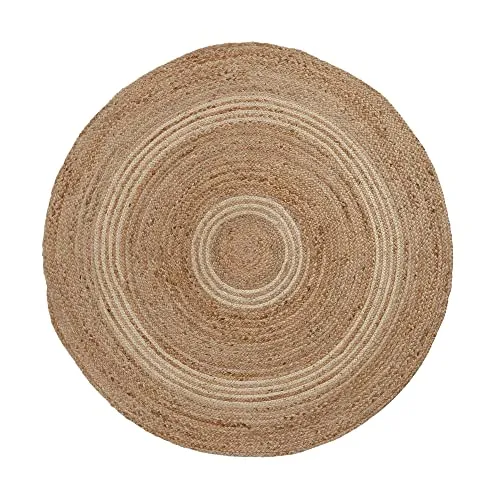 Kave Home Saht Teppich rund 150 cm Jute grau
