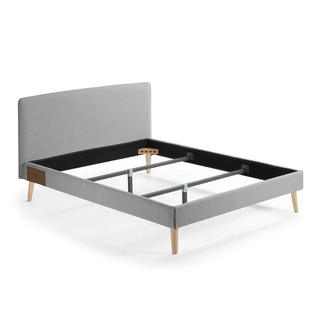 Kave Home Dyla Polsterbett 150x190 Stoff grau
