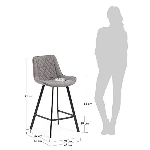 Kave Home Adela Barhocker 66 cm Taupe Kunstleder