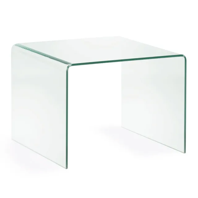 Kave Home Burano Beistelltisch 60 × 60 cm gehärtetes Glas
