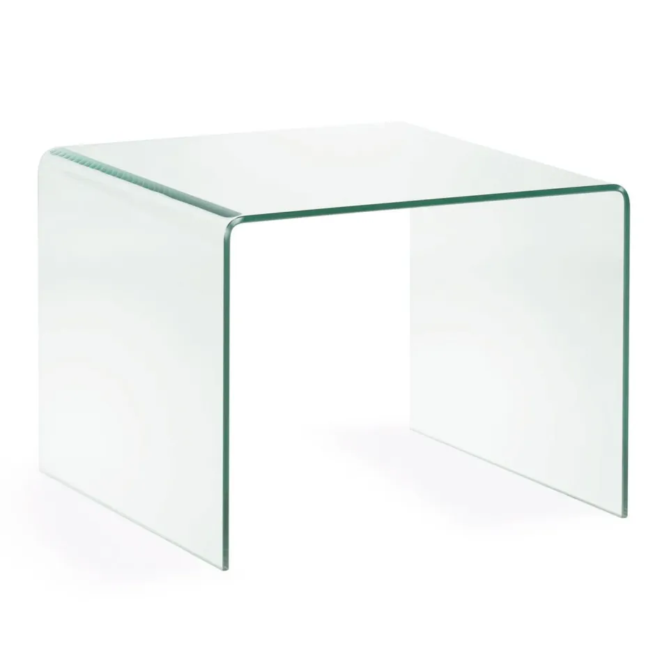 Kave Home Burano Beistelltisch 60 × 60 cm gehärtetes Glas