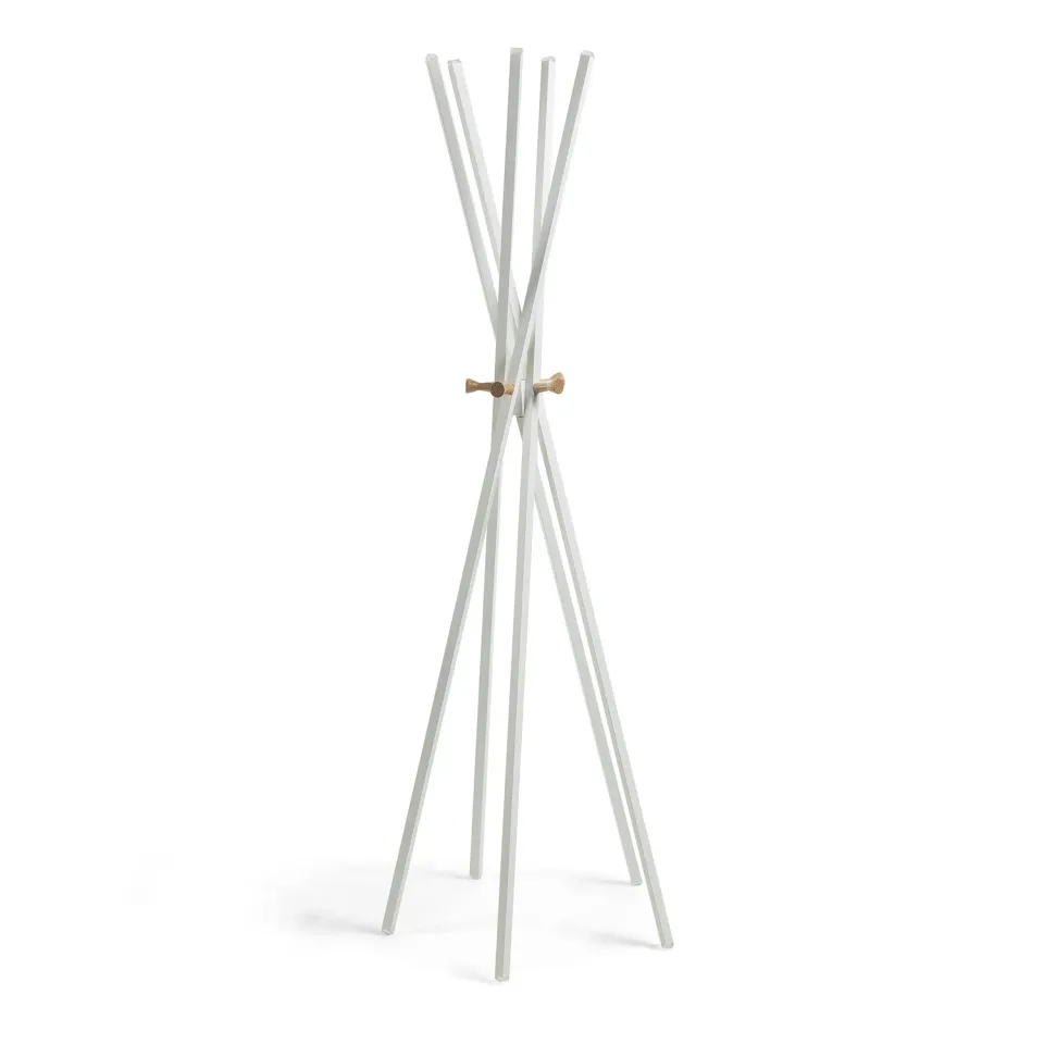 Kave Home Chelsey Garderobe 170 cm weiß Stahl Holz