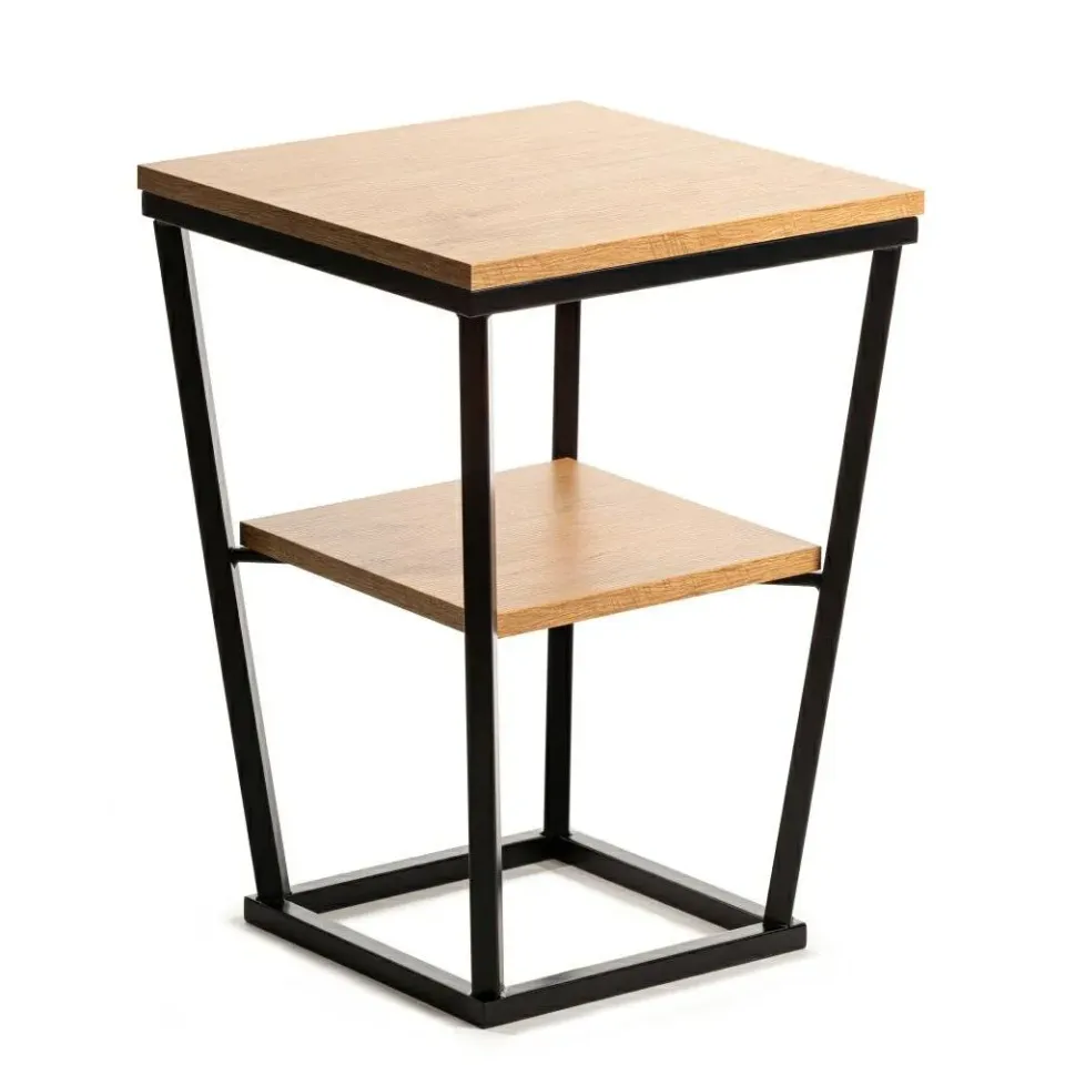 HOWHOMELY EXPAND Nachttisch 40 x 40 cm Loft Metall MDF