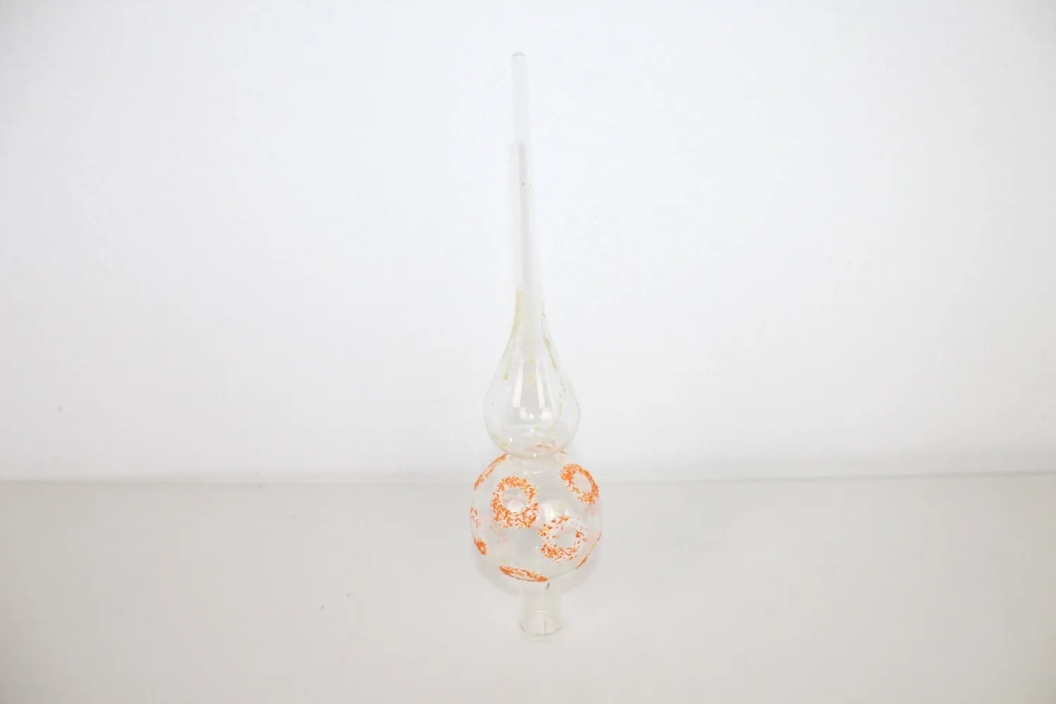 Mon Ami(e) Vintage Weihnachtsbaumspitze Glas transparent rot 27 cm