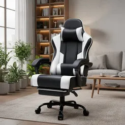 In And OutdoorMatch Gamingstuhl Ergonomisch mit Fußstütze
