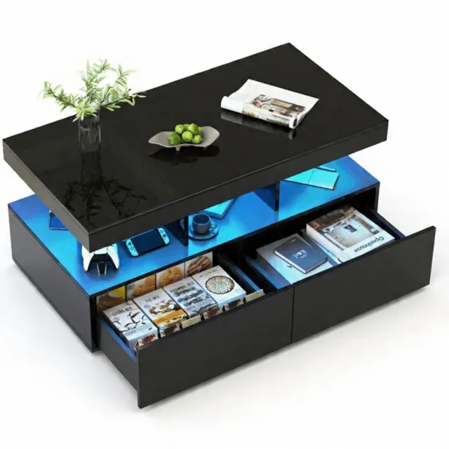 In And OutdoorMatch Couchtisch 104x53 cm mit LED 2 Laden
