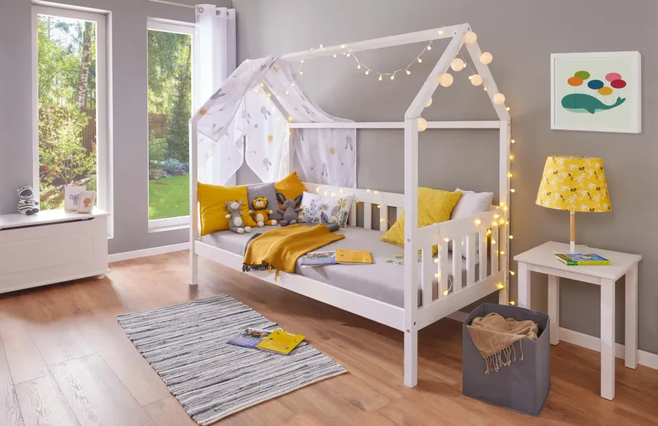 Inter Link Funky Hausbett 90x200 cm weiß Kiefer massiv