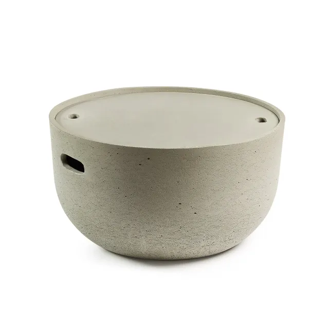 Kave Home Sari Beistelltisch Beton grau Ø58 cm