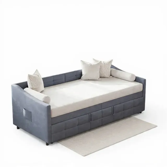 In And OutdoorMatch Schlafsofa Grau 90x200cm ausziehbar