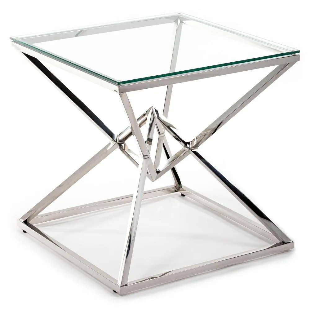 HOWHOMELY Diamanto Beistelltisch Glas