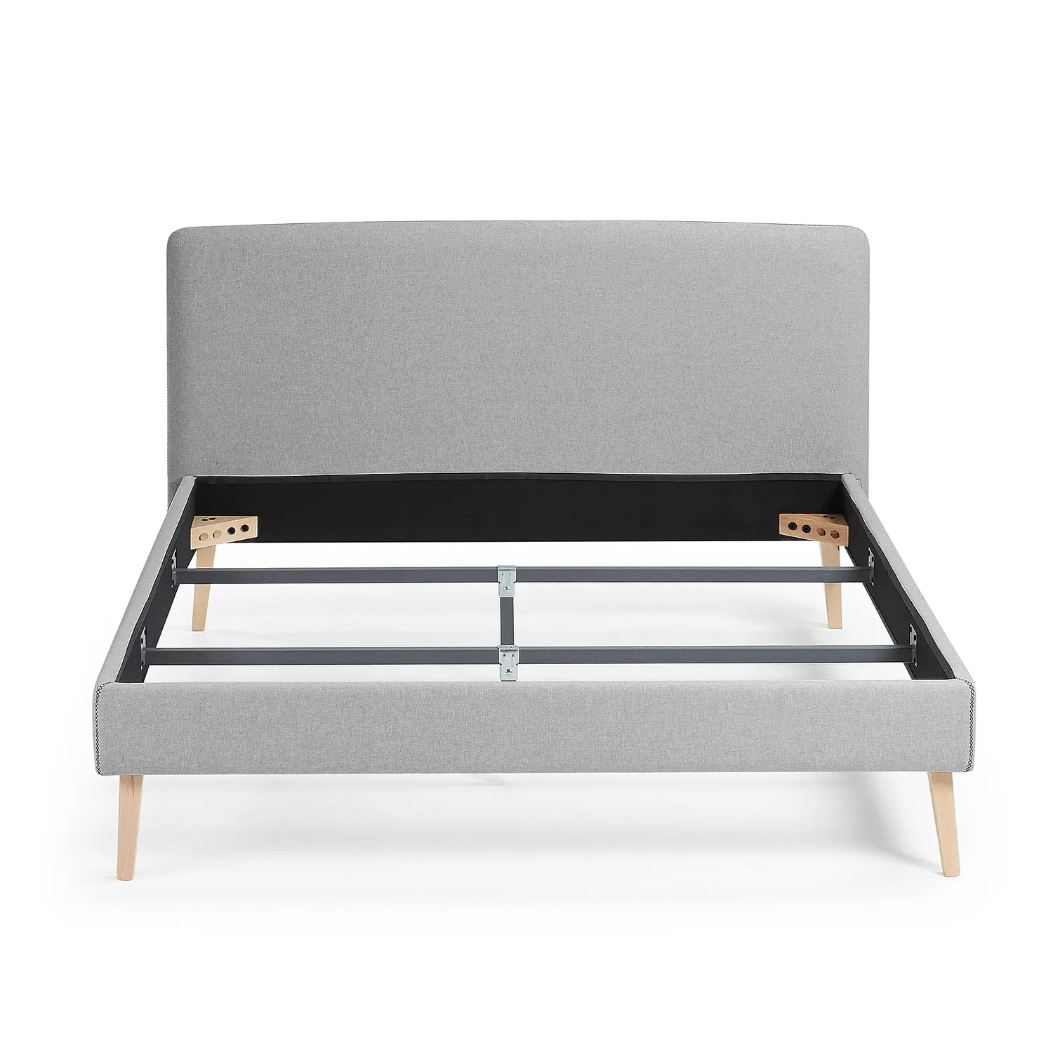 Kave Home Dyla Polsterbett 150x190 Stoff grau