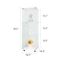 In And OutdoorMatch Vitrine Glas 3 Böden 1 Tür