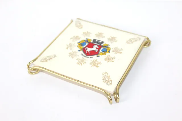 Mon Ami(e) Vintage Untersetzer Fliese Messingrahmen 11 cm