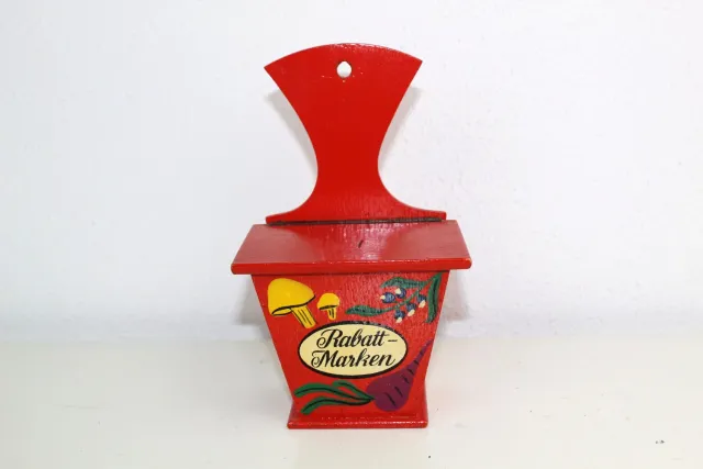 Mon Ami(e) Vintage Rabattmarken Wandbox Holz rot Hängebox