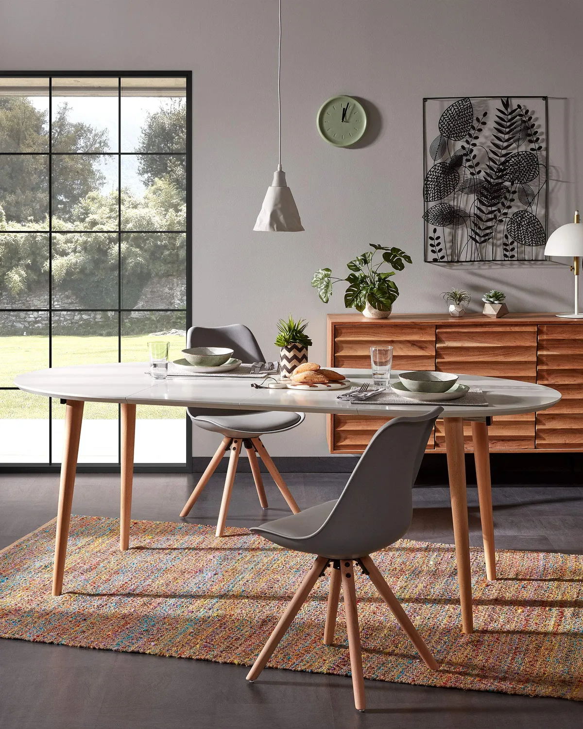 Kave Home Oqui Esstisch oval ausziehbar weiß 220 cm