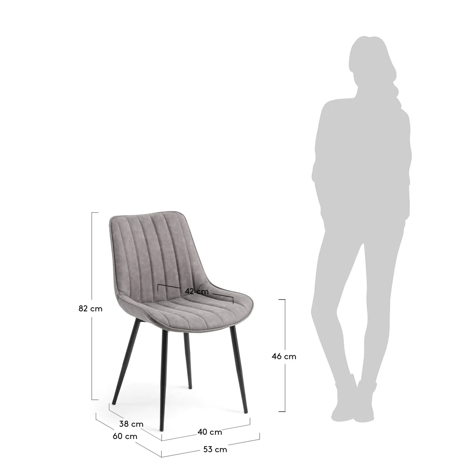 Kave Home Janis Esszimmerstuhl Kunstleder Taupe