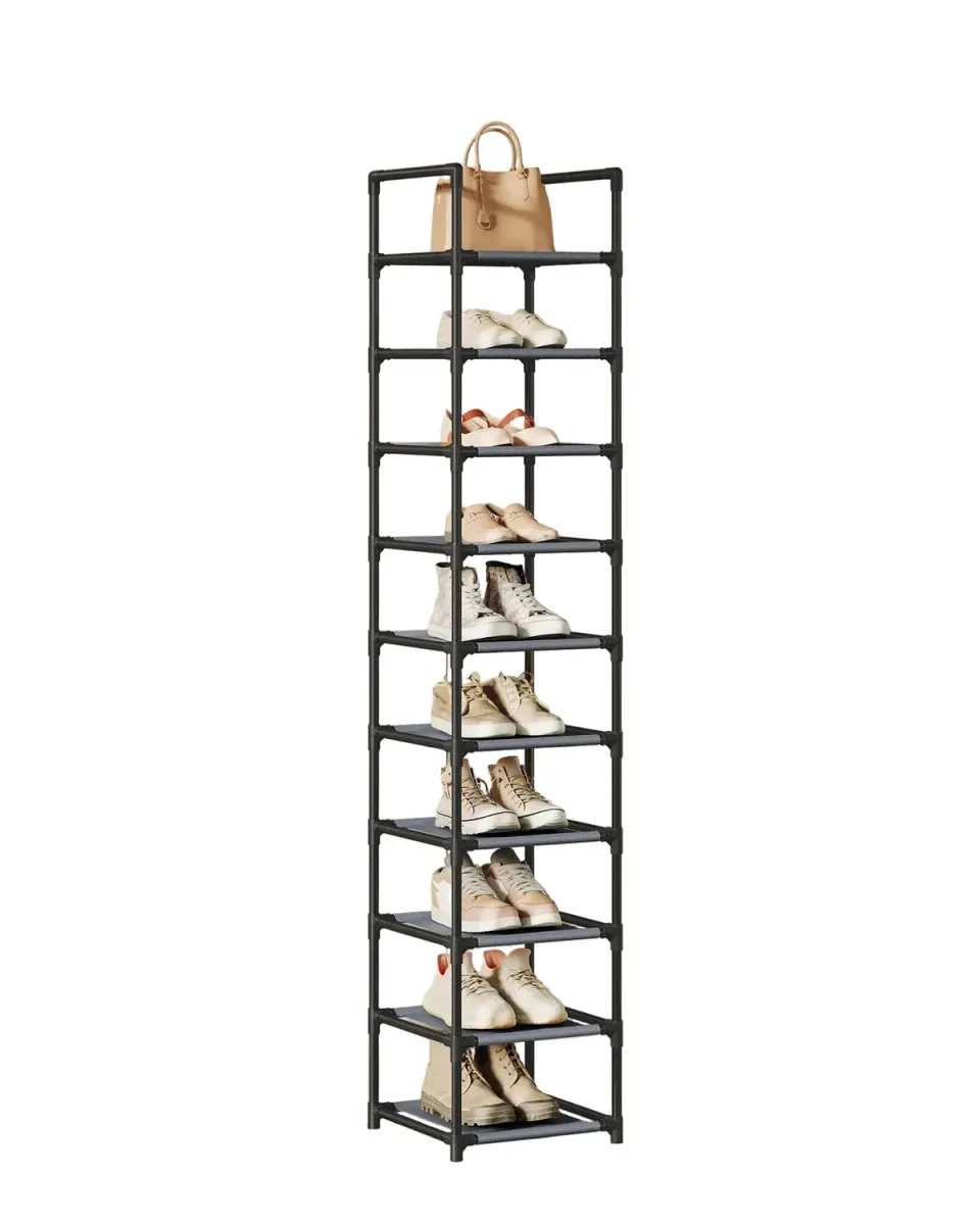 In And OutdoorMatch Schuhregal Metall Grau 33x33x173 cm