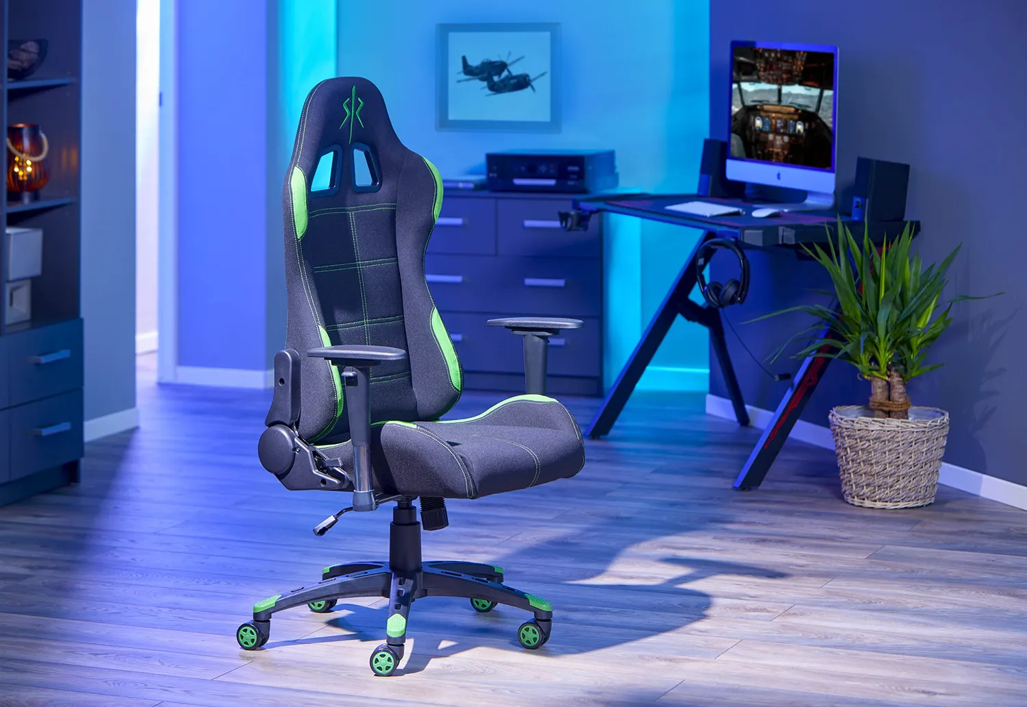 Inter Link Gaming Green Gamingstuhl Mesh
