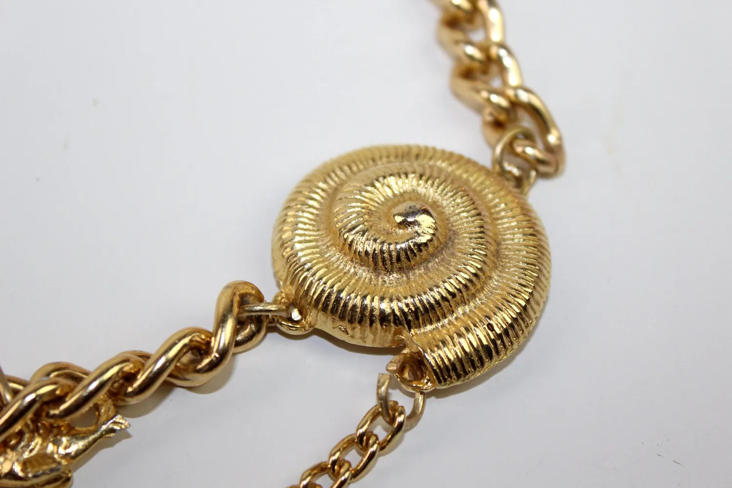 Mon Ami(e) Vintage Maritime Goldene Kette Anker Muschel lang