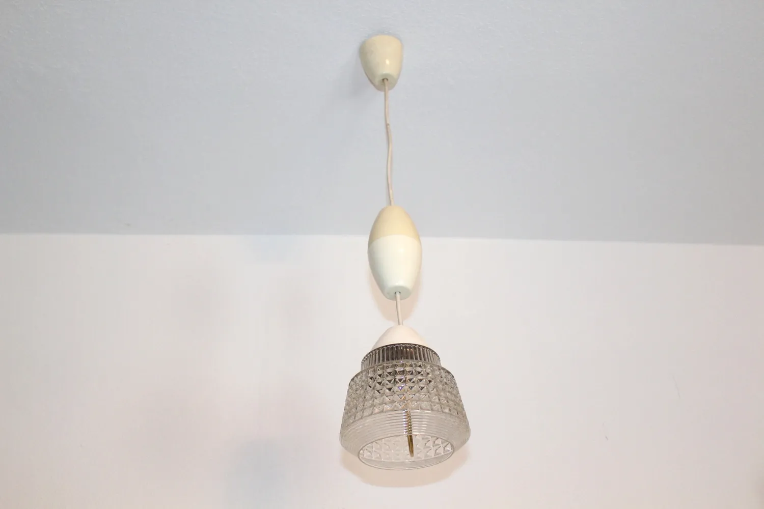 Mon Ami(e) Vintage Glaslampe Hängelampe Glas 78 cm 70er