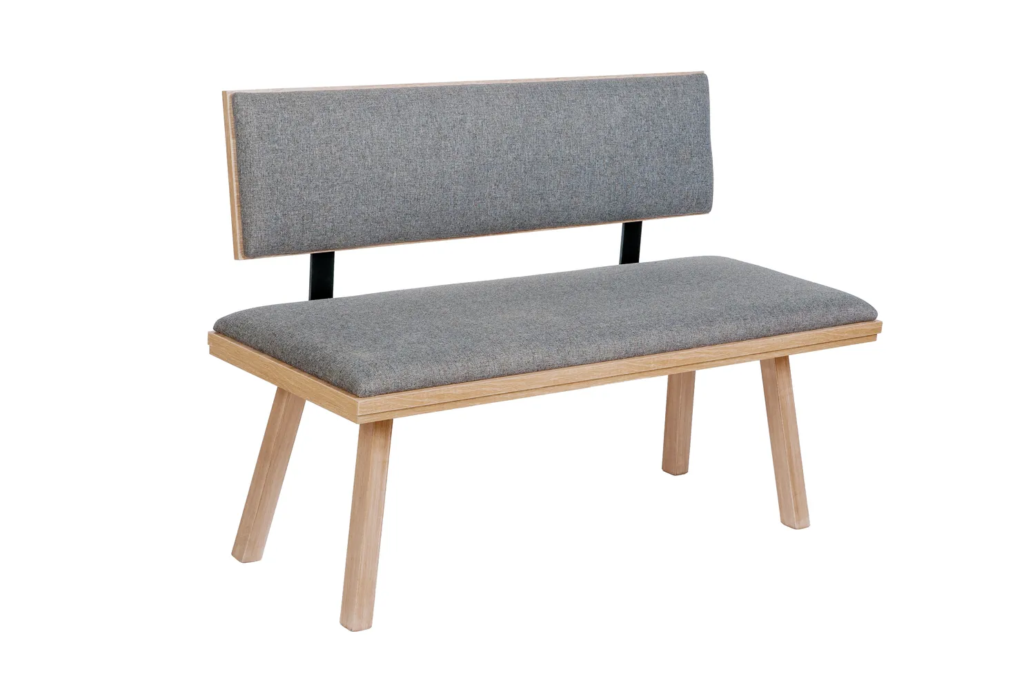 Kundler Home Die Zeitlose Sitzbank mit Lehne 125 cm Stoff