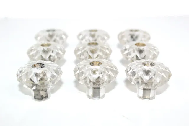 Mon Ami(e) Vintage Möbelknöpfe transparent Kunststoff 10 Stück 3,2cm