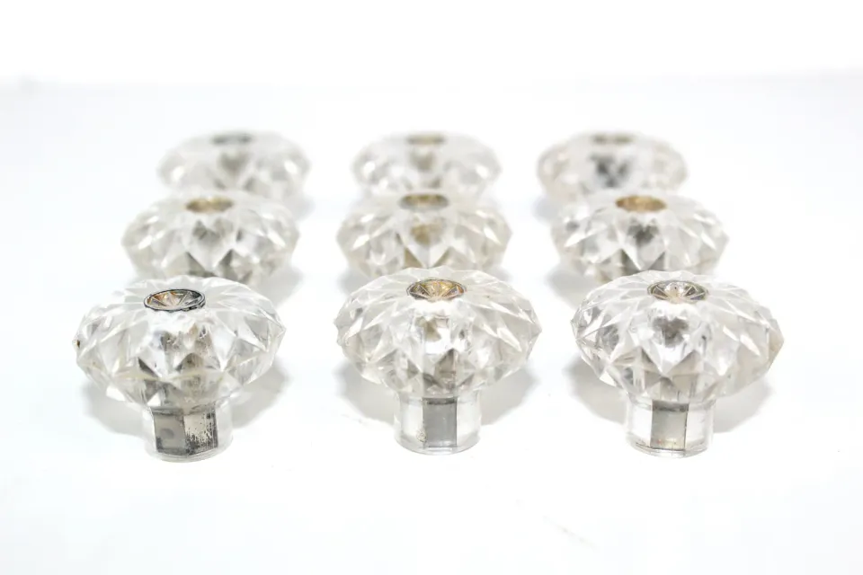Mon Ami(e) Vintage Möbelknöpfe transparent Kunststoff 10 Stück 3,2cm