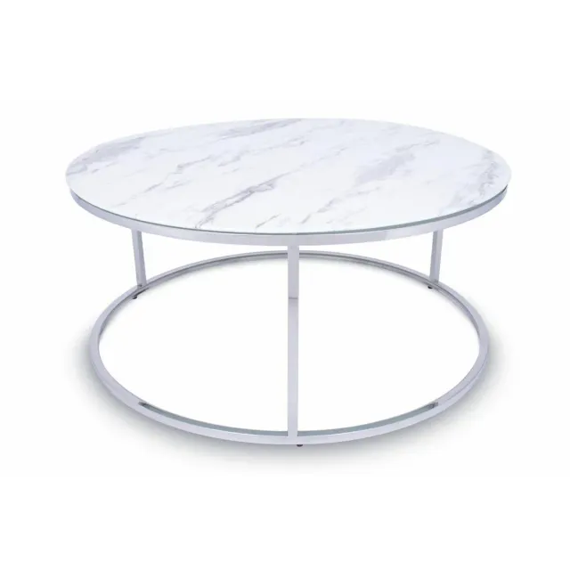 HOWHOMELY Treze Beistelltisch Silber 100 cm Glas
