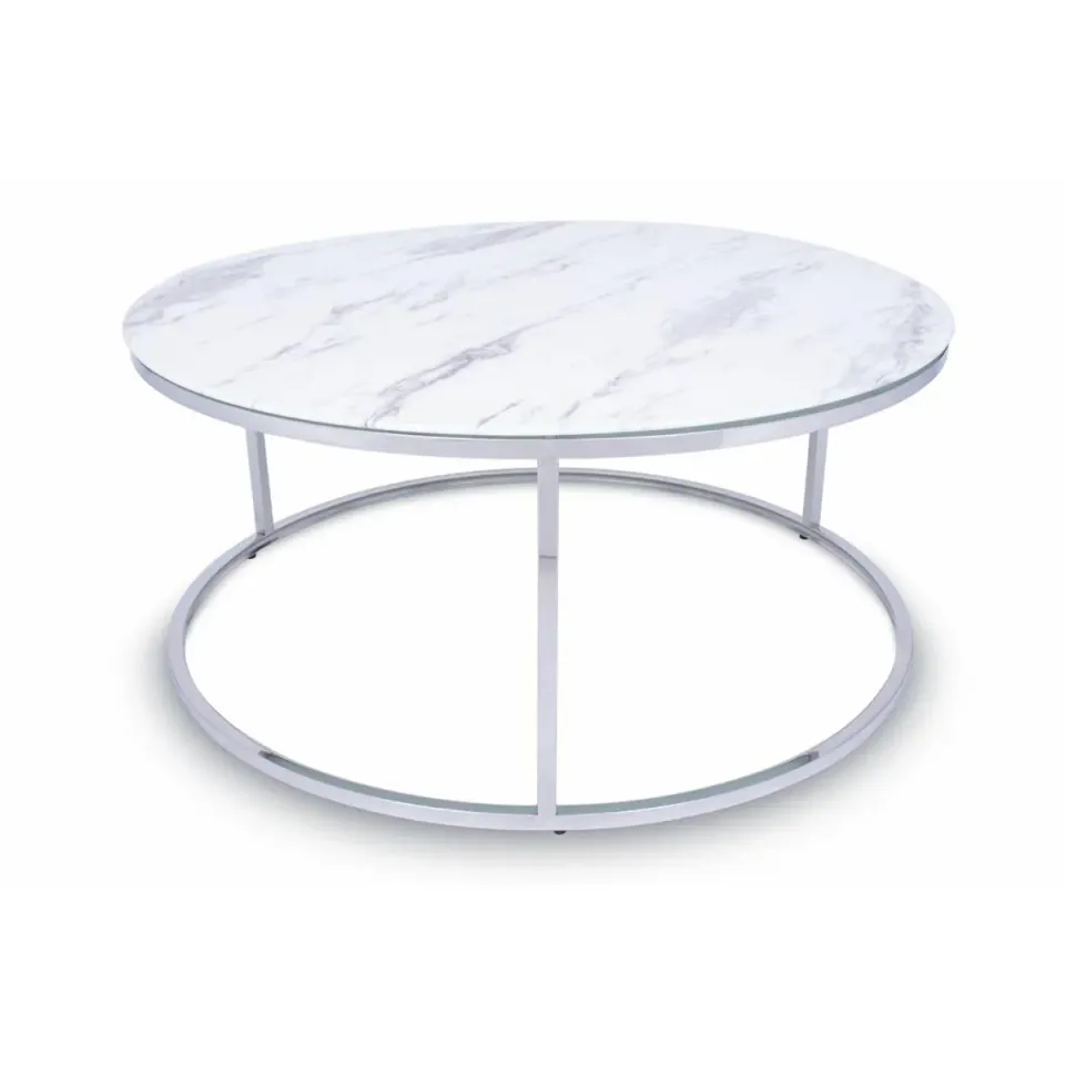 HOWHOMELY Treze Beistelltisch Silber 100 cm Glas