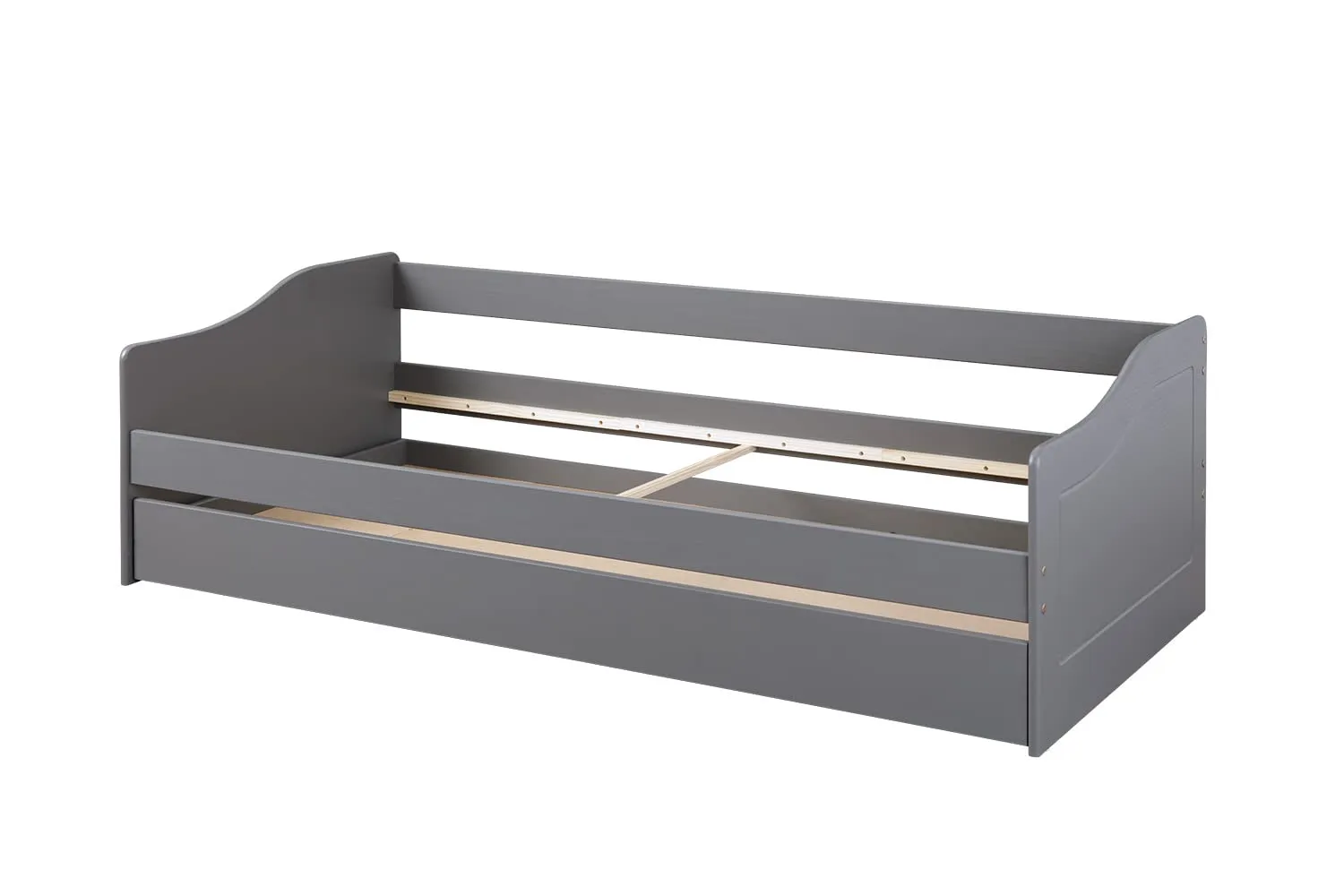 Inter Link Malte Funktionsbett 90x200 cm Grau Kiefer mit Stauraum