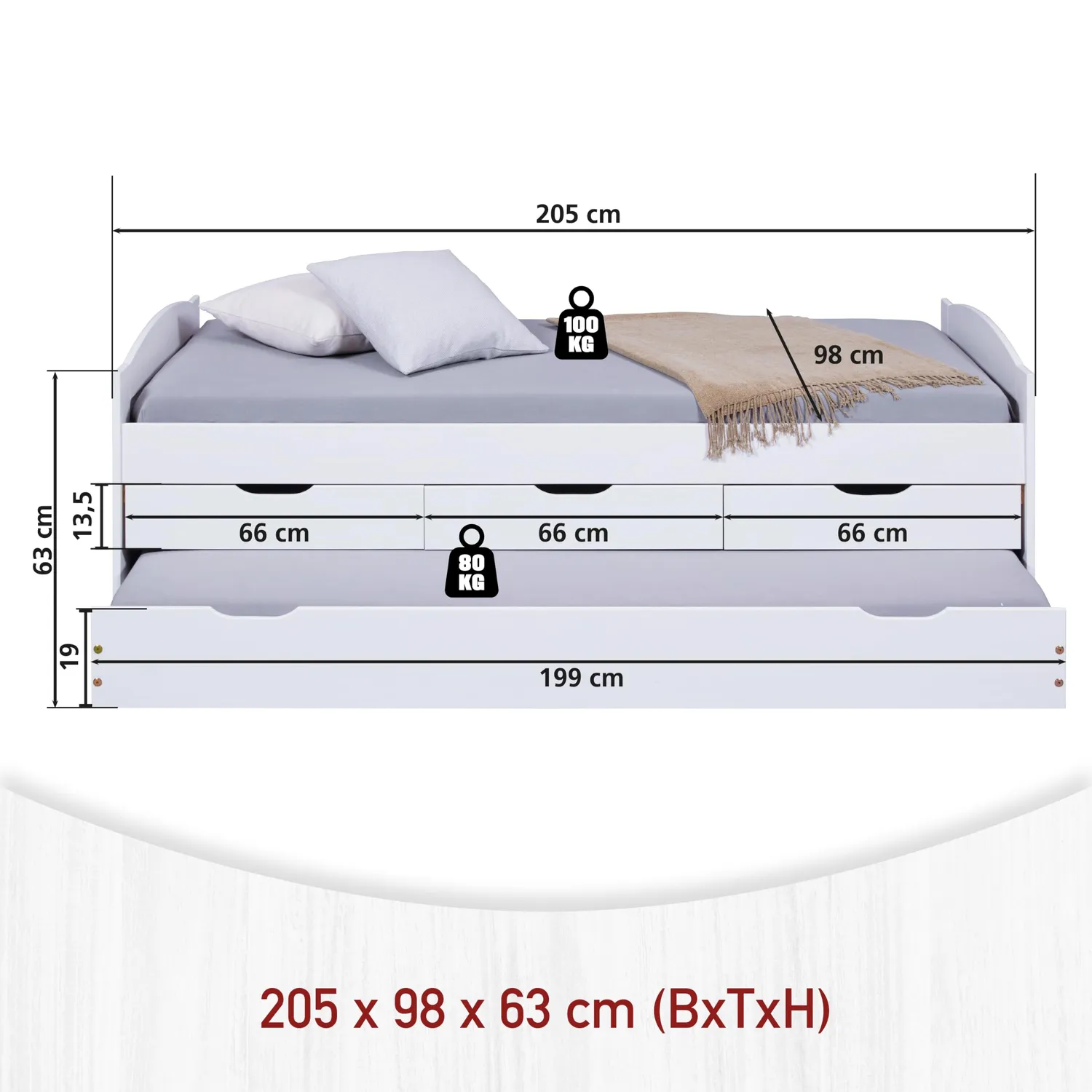 Inter Link Funktionsbett mit Ausziehbett