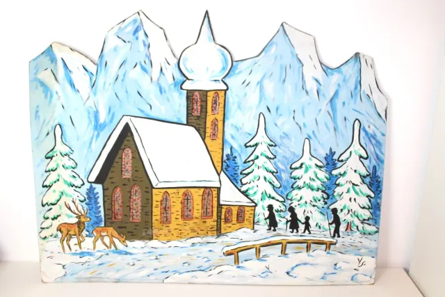 Mon Ami(e) Vintage Verschneite Kirche Weihnachts-Aufsteller 79 cm