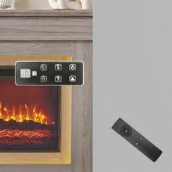 In And OutdoorMatch Elektrokamin Weiß Eiche 101 cm 3D-Flamme