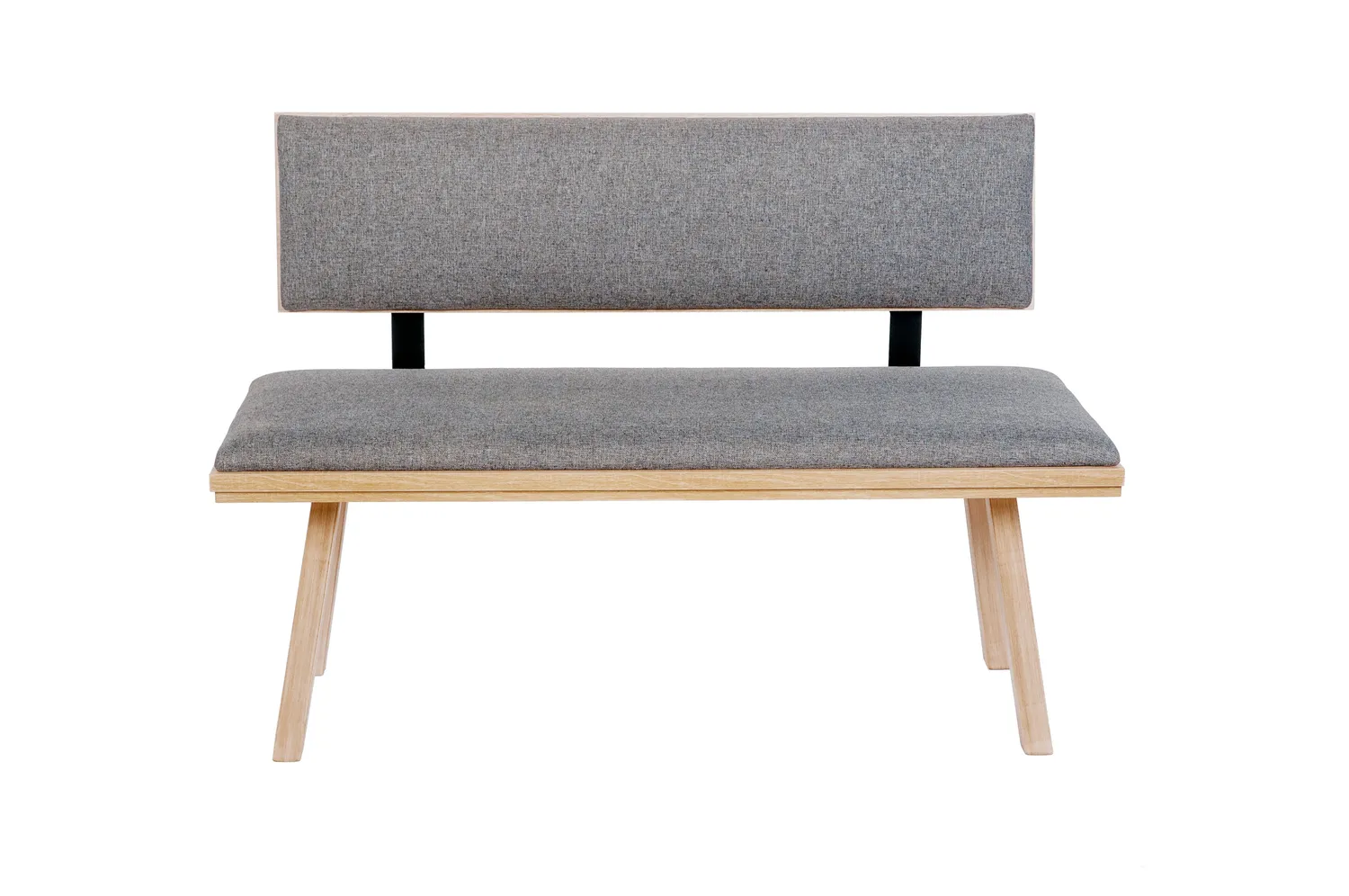 Kundler Home Die Zeitlose Sitzbank mit Lehne 125 cm Stoff