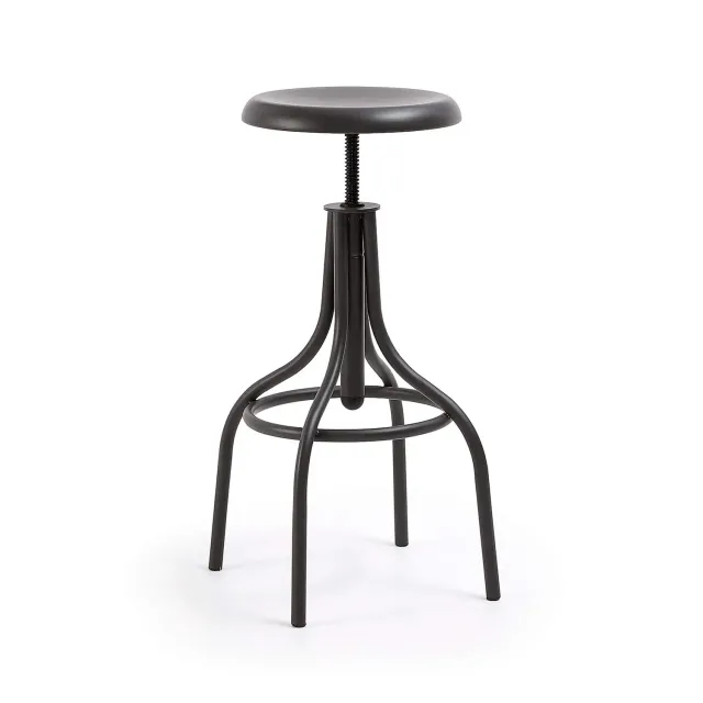 Kave Home Britney Barhocker graphit Stahl 65-85 cm