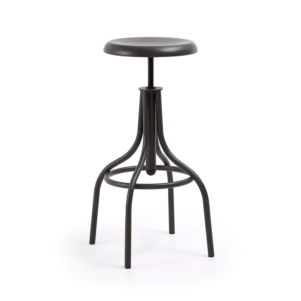 Kave Home Britney Barhocker graphit Stahl 65-85 cm