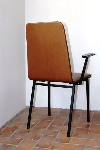 Mon Ami(e) Vintage Designer-Stuhl 60er Kunstleder braun
