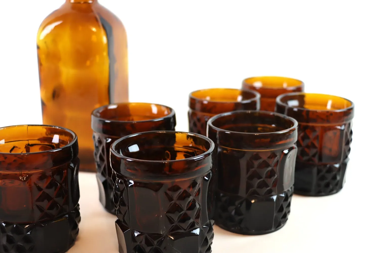 Mon Ami(e) Vintage Whiskey-Set braun Glas 8-teilig schwer