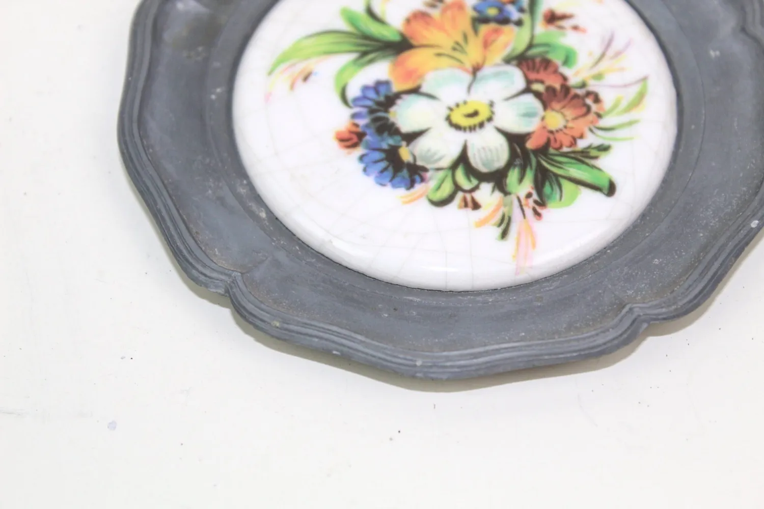 Mon Ami(e) Vintage Wandteller Zinn Blumen 2er-Set 10 cm