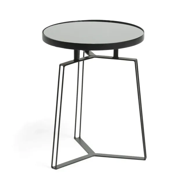Kave Home Radim Beistelltisch Ø40 cm Glas Schwarz