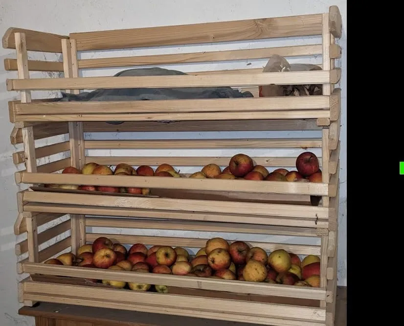 Inter Link 3 Stapelkisten Obstkiste auf Rollen natur