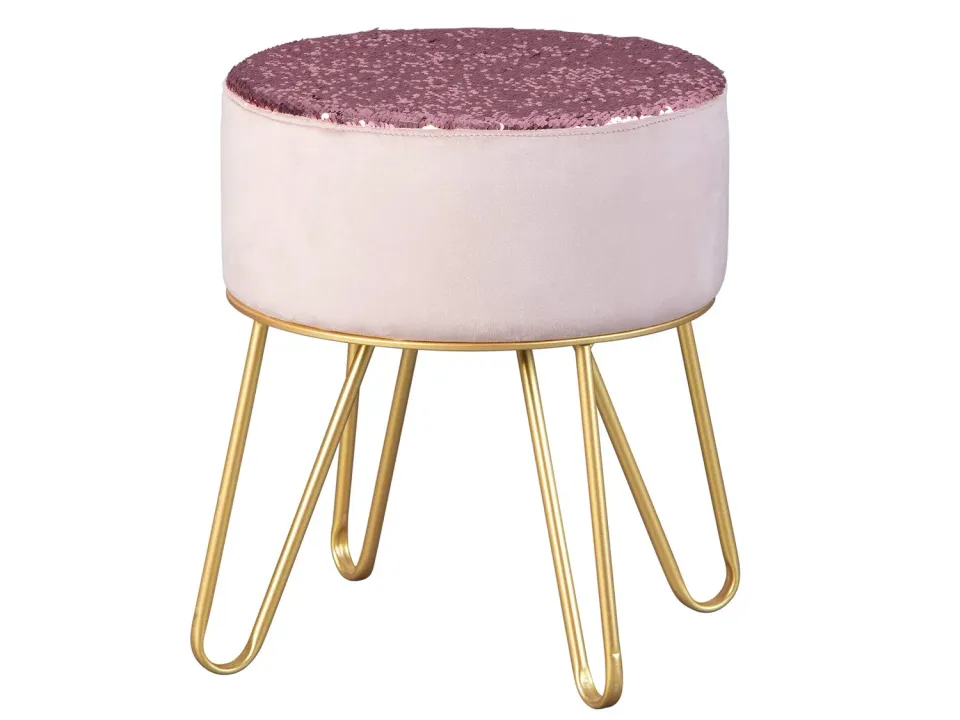 Inter Link Samtpouf Rosa 32,5 × 32,5 × 38 cm Pailletten