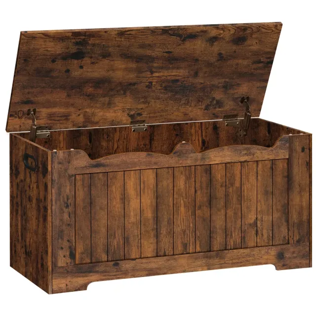 In And OutdoorMatch Aufbewahrungsbank Holz mit Deckel Sitzbank