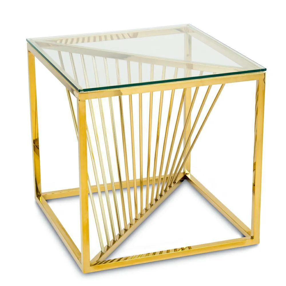 HOWHOMELY Laine Beistelltisch Glas