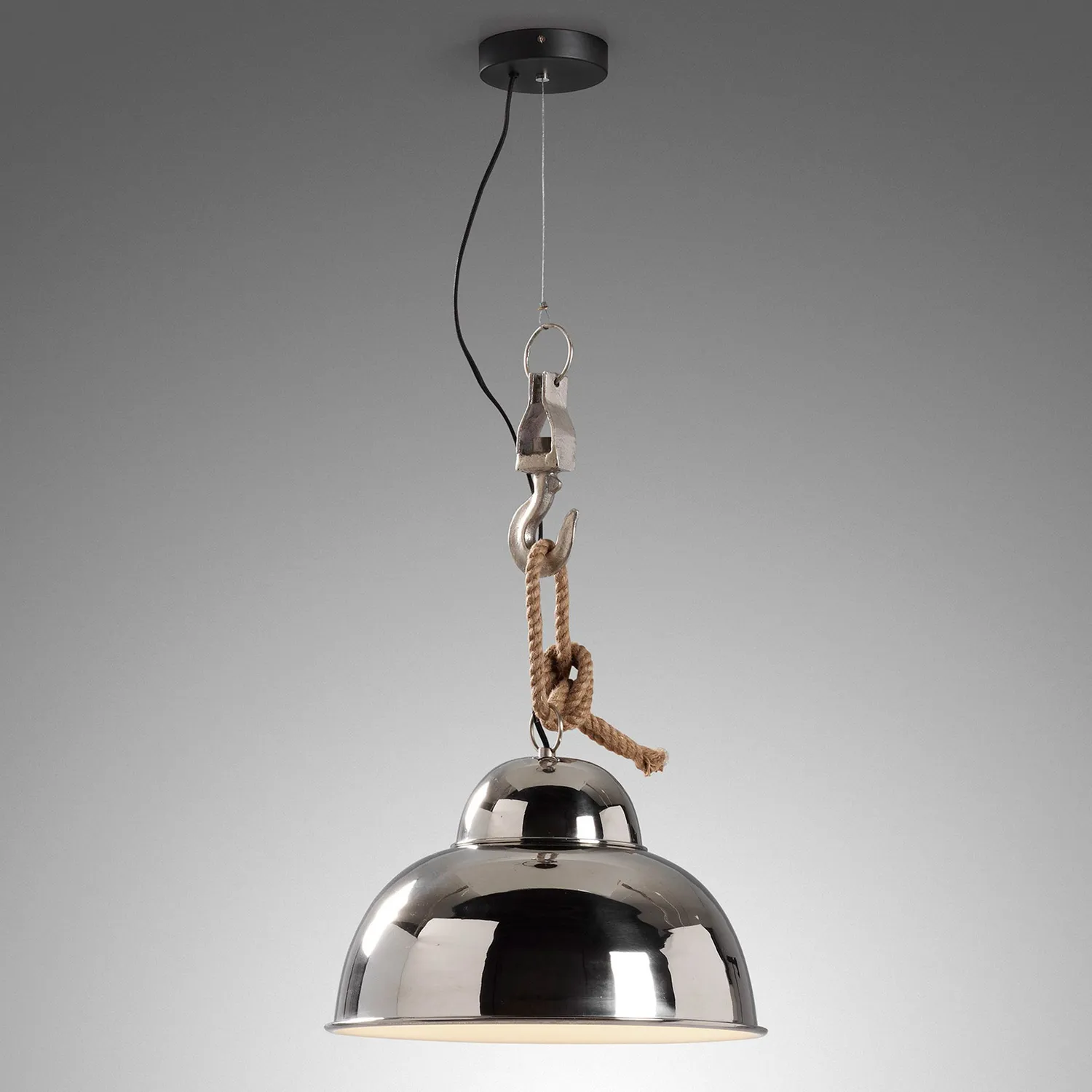 Kave Home Gianna Hängelampe silber Metall 38 cm E27