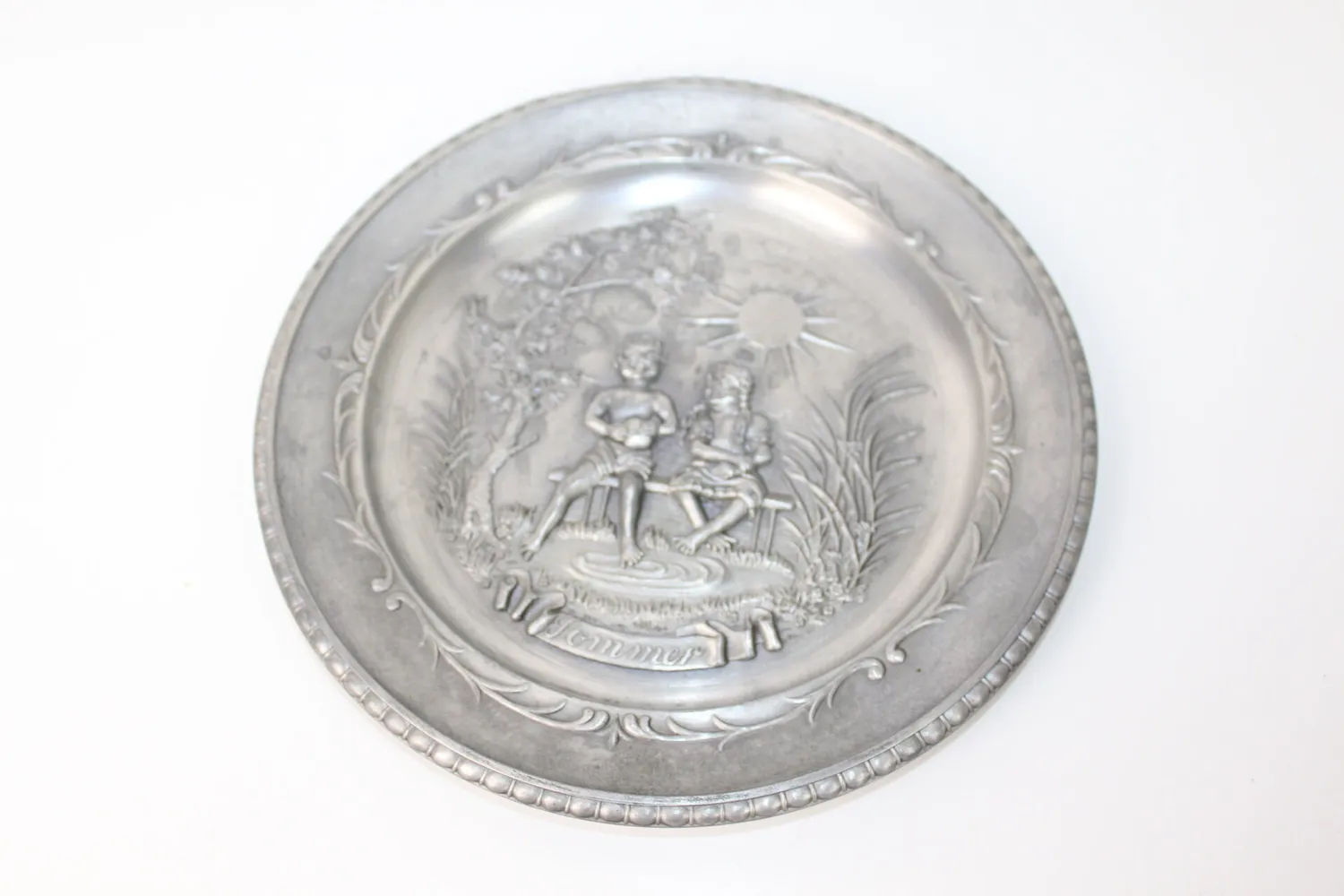 Mon Ami(e) Vintage Zinnteller Zinn Wandteller