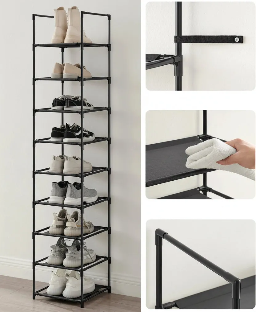 In And OutdoorMatch Schuhregal Metall Grau 33x33x173 cm